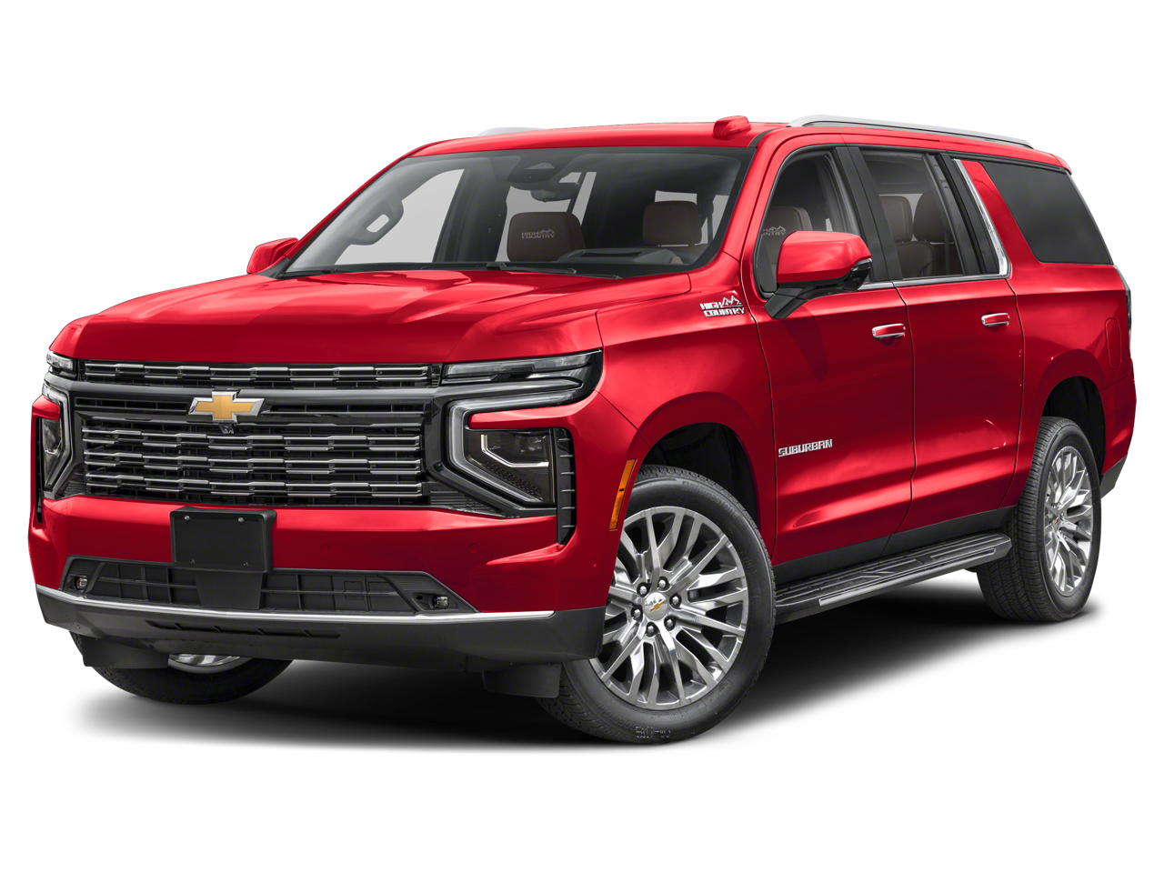 2026 Chevrolet Suburban High Country in Dark Ash Metallic — front three-quarter view