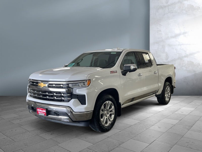 2024 Chevrolet Silverado 1500 LTZ in Summit White — front three-quarter view