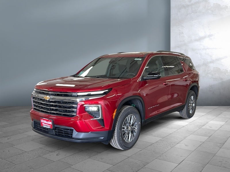 2026 Chevrolet Traverse LT in Radiant Red Tintcoat — front three-quarter view
