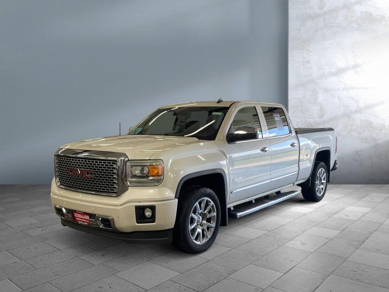 2014 GMC Sierra 1500 Denali in White Diamond Tricoat — front three-quarter view